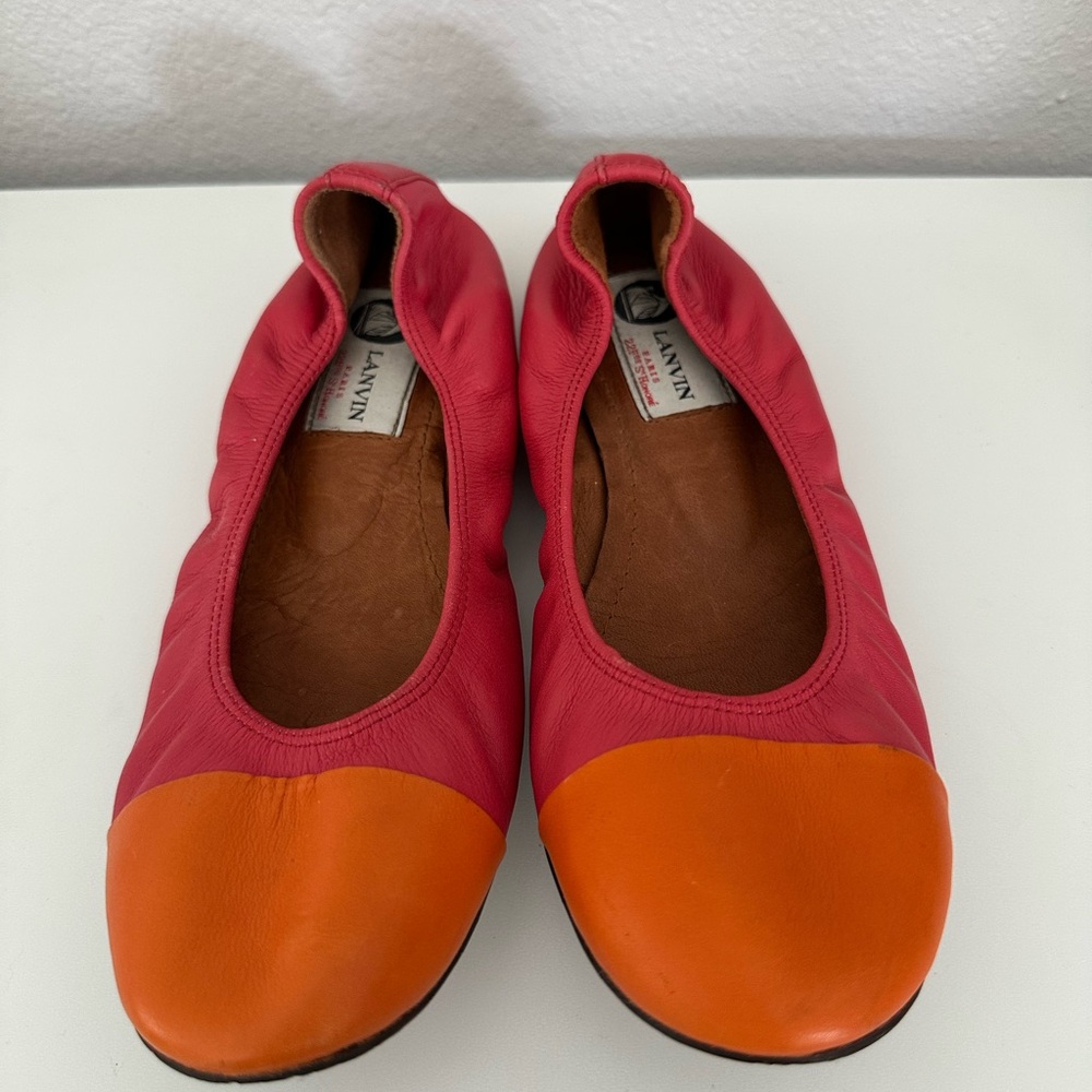 LANVIN Vibrant Pink and Orange Ballet Flats